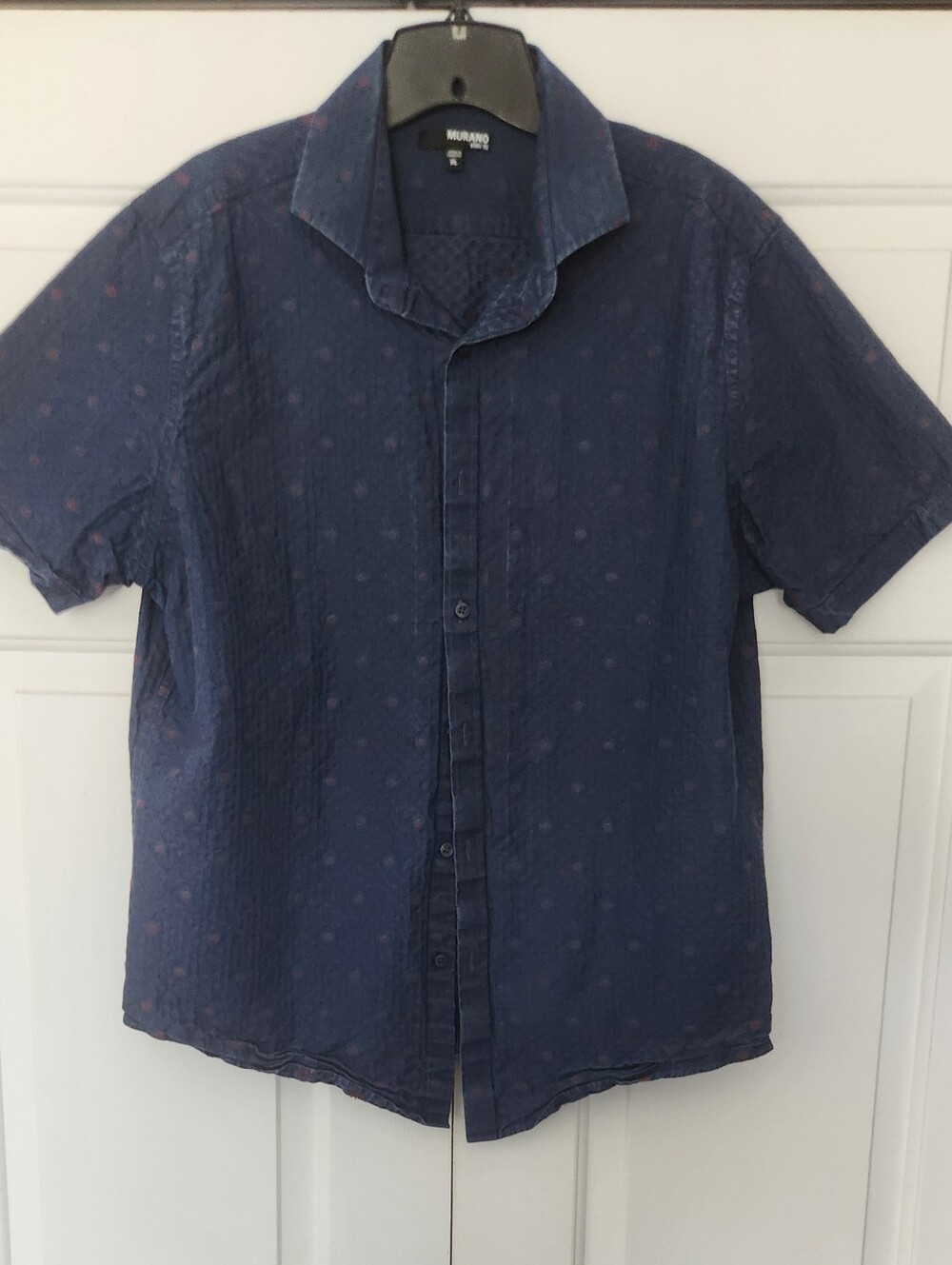 Murano Navy Blue Short-Sleeve Button-Up Shirt
